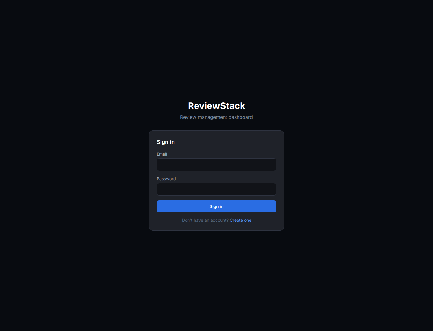 ReviewStack dashboard route Product Gate screenshot